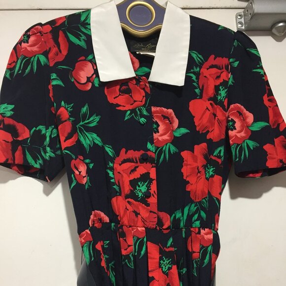 VINTAGE ERIC RYAN FLORAL PRINT DRESSES SIZE 10 - Picture 1 of 6